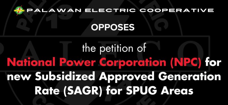 PALECO OPPOSES THE PETITION OF NPC FOR NEW SUBSIDIZED APPROVED GENERATION RATE (SAGR) FOR SPUG AREAS