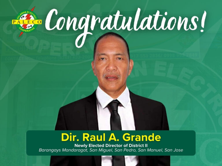 CONGRATULATIONS, NEWLY ELECTED DIRECTOR OF DISTRICT II, DIR. RAUL A. GRANDE!