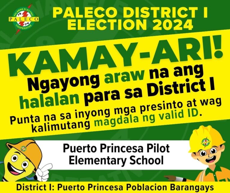 PALECO DISTRICT I ELECTION 2024 – ELECTION DAY