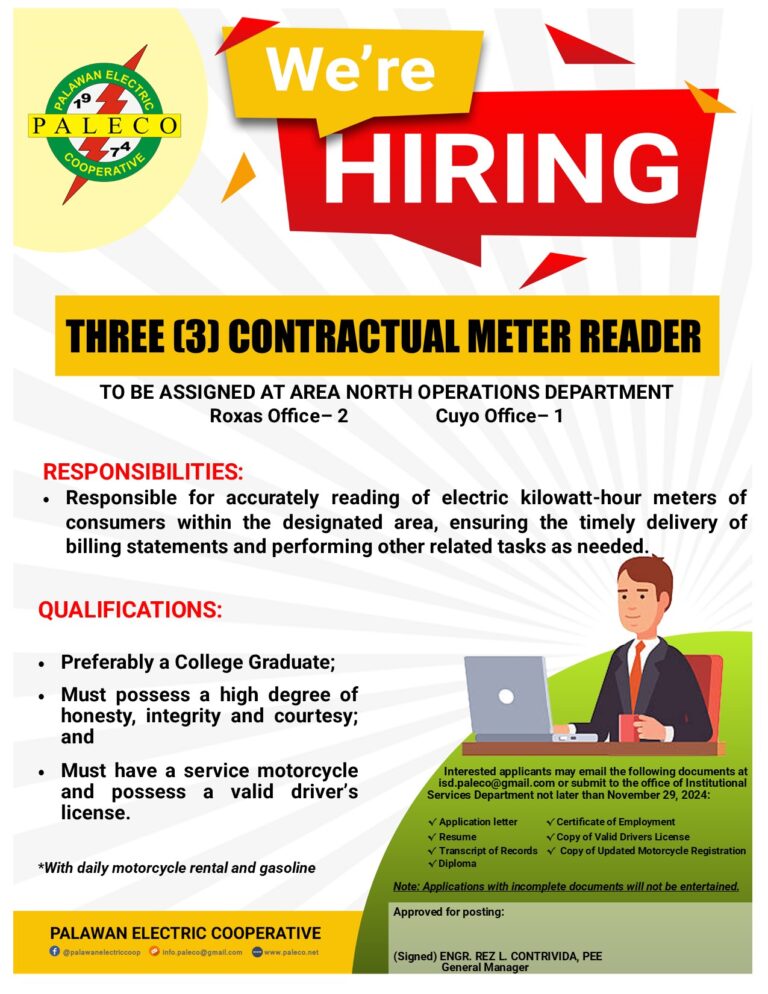 HIRING: THREE[3] CONTRACTUAL METER READER – AREA NORTH OPERATIONS DEPARTMENT