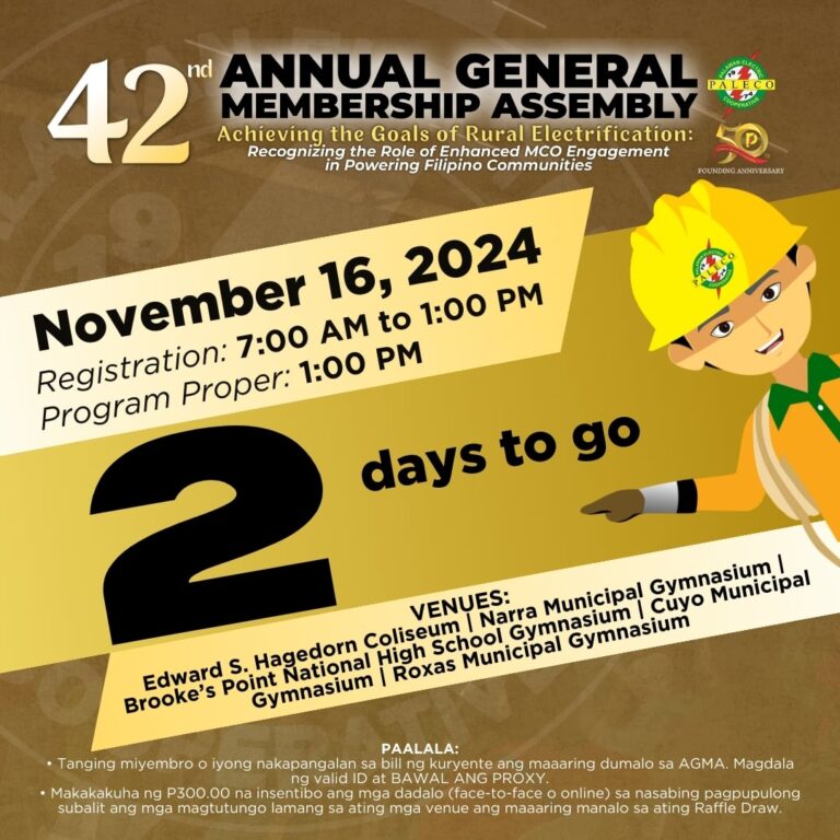 42ND ANNUAL GENERAL MEMBERSHIP ASSEMBLY – 2 DAYS TO GO