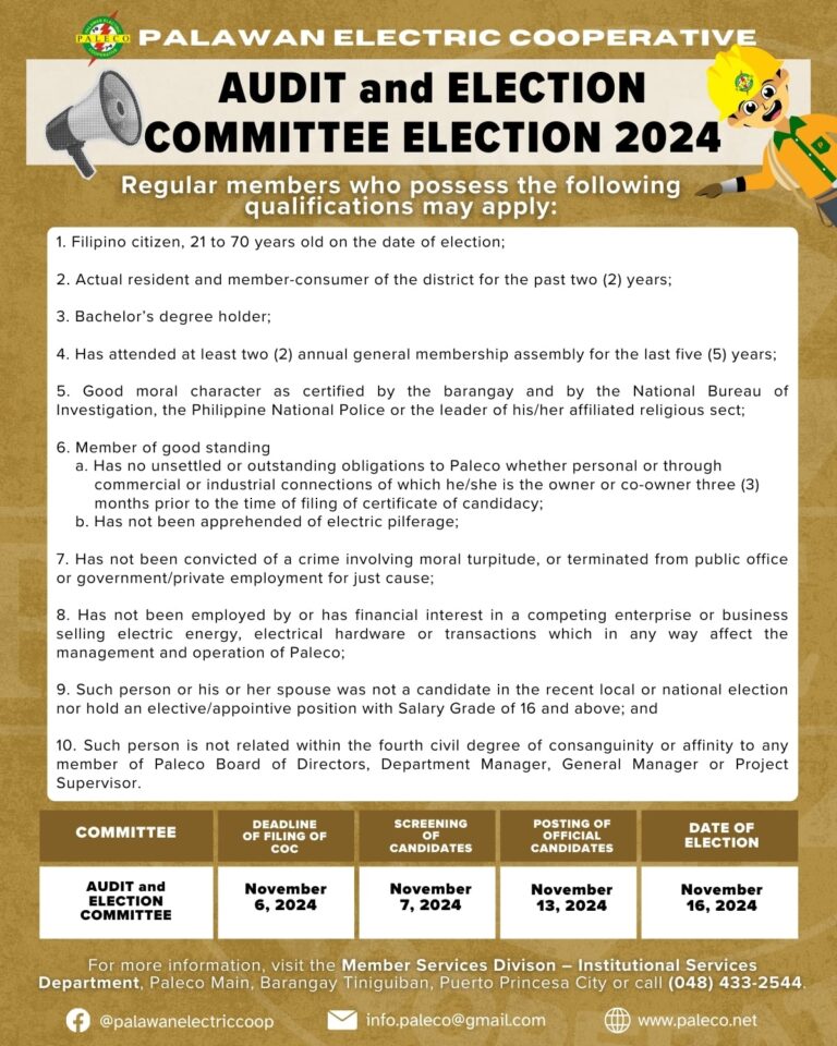 AUDIT AND ELECTION COMMITTEE ELECTION 2024