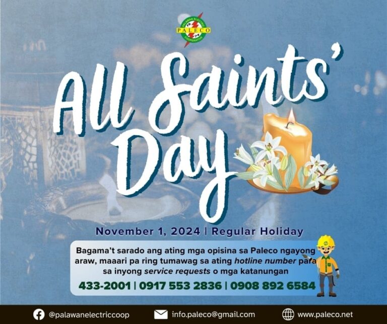 REGULAR HOLIDAY – ALL SAINTS’ DAY