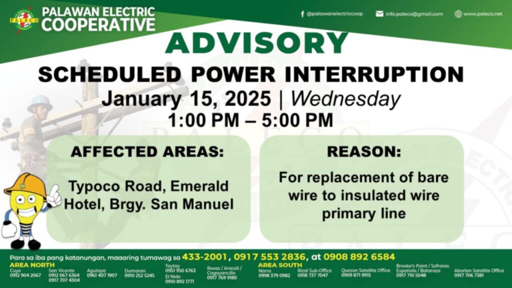 Scheduled Power Interruption [January 15, 2025]