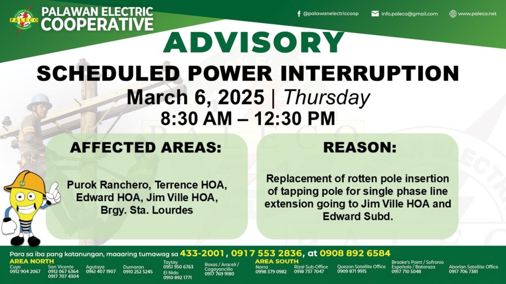 Scheduled Power Interruption [March 6, 2025]