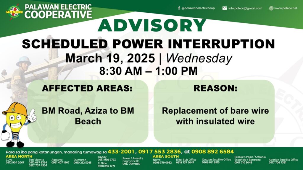 Scheduled Power Interruption [March 19, 2025]