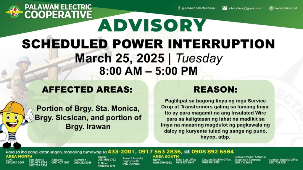 Scheduled Power Interruption [March 25, 2025]