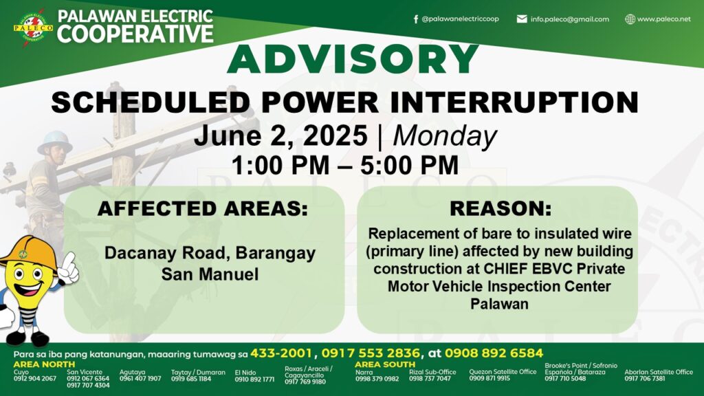 Scheduled Power Interruption [June 02, 2025]