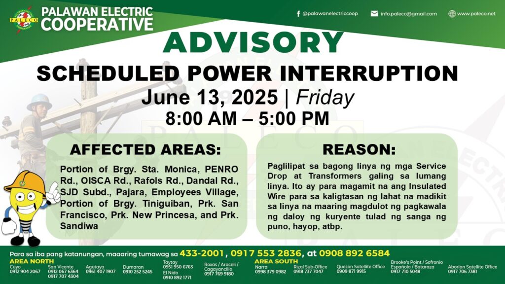 Scheduled Power Interruption [June 13, 2025]