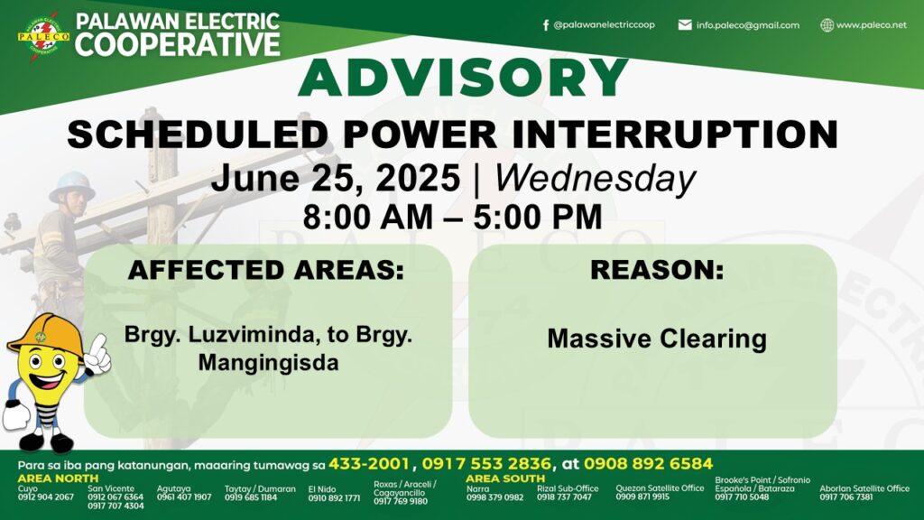 Scheduled Power Interruption [June 25, 2025]