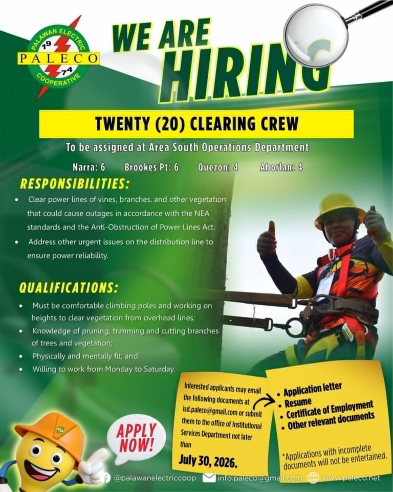 Hiring: Twenty [20] Clearing Crew