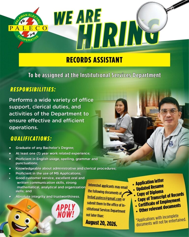 Hiring: Records Assistant