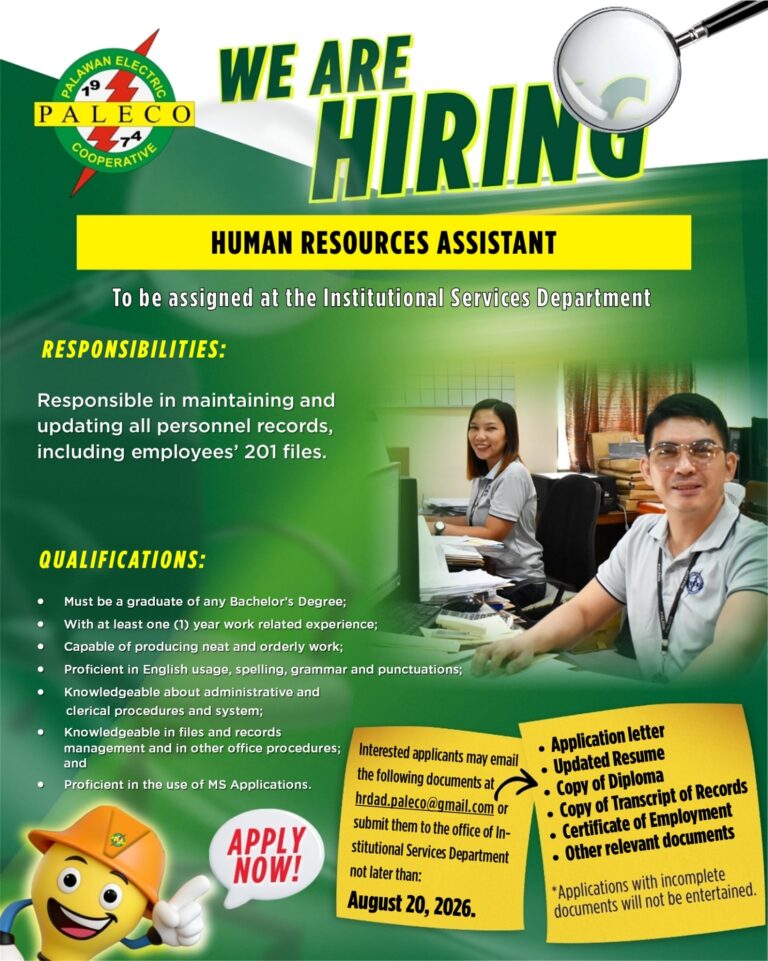 Hiring: Human Resources Assistant