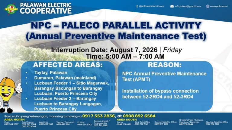 Scheduled Power Interruption [August 7, 2026]