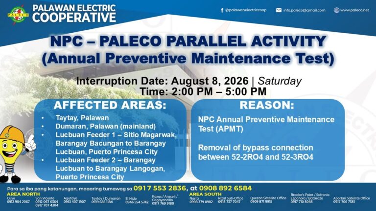 Scheduled Power Interruption [August 8, 2026]