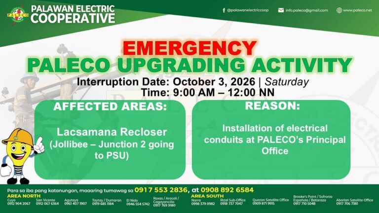 Scheduled Power Interruption [October 3, 2026]